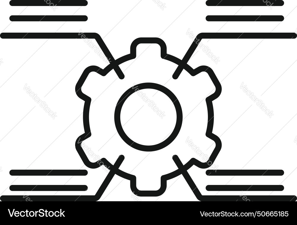Cog tech cellular icon outline overview Cog tech cellular icon outline overview vector image