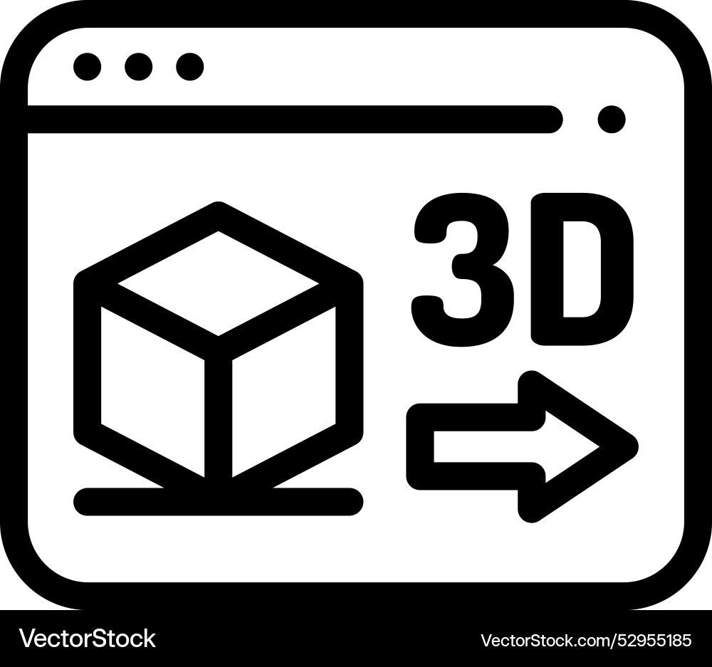 Cube icon thin linear style design isolated vector image