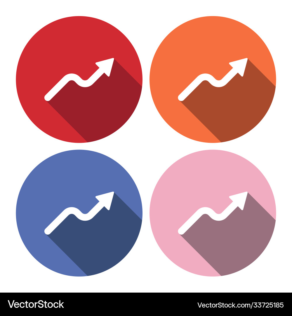 Flat design long shadow arrow icons collection set Vector Image