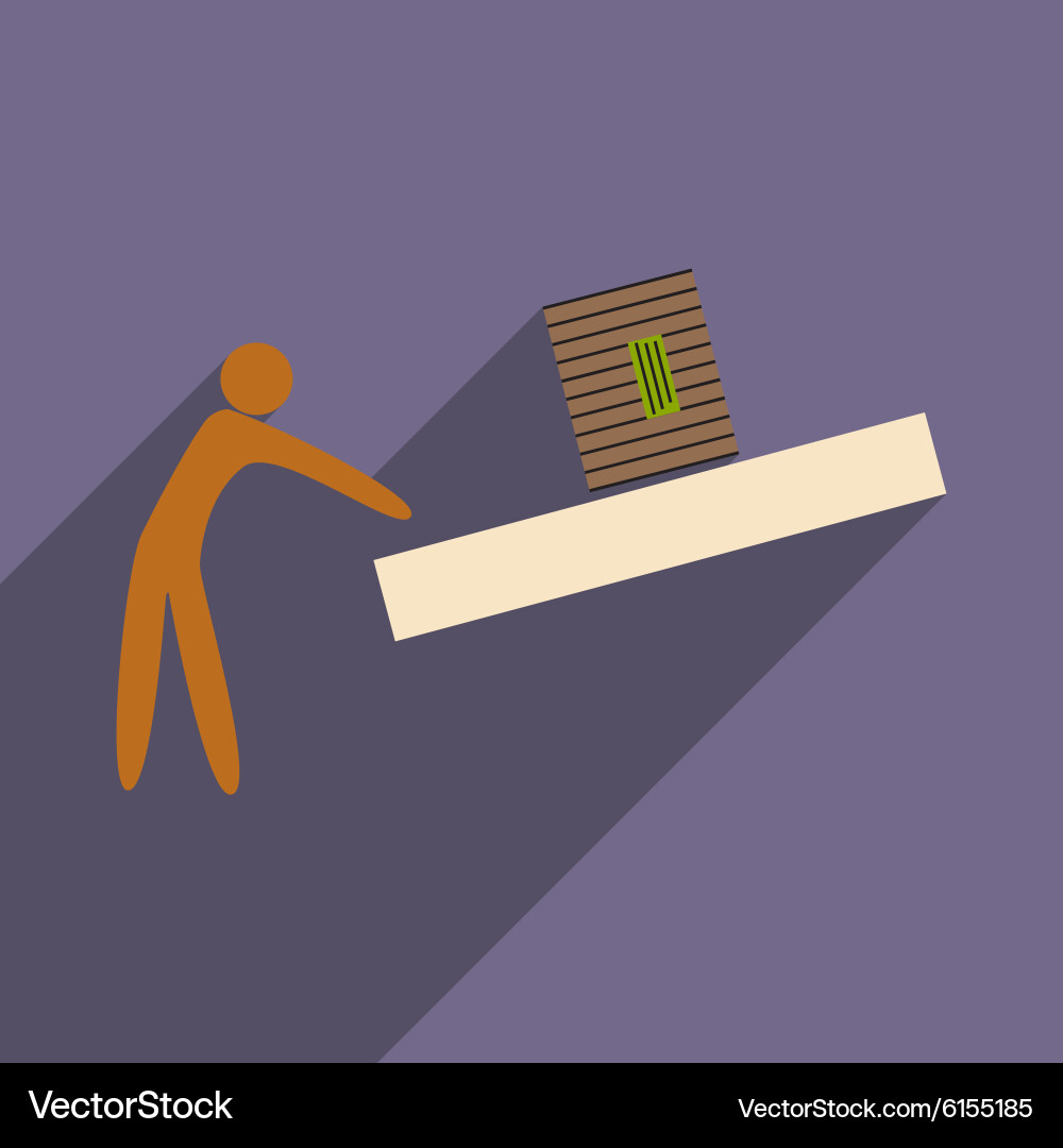 Flat with shadow icon and mobile application vector image