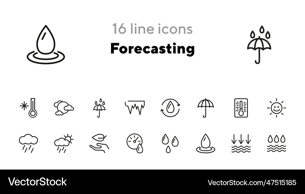 Forecasting line icon set Vector Image