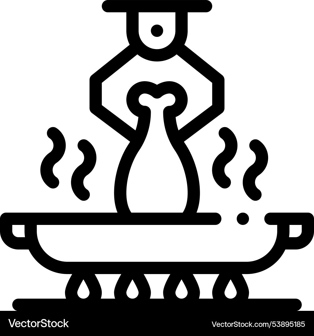 Frying pan icon thin linear style design isolated Frying pan icon thin linear style design isolated vector image