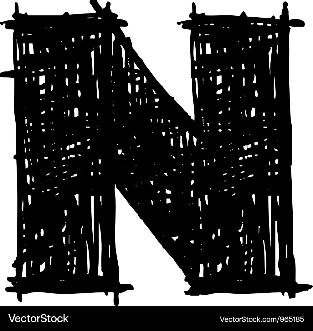 Hand Drawn Character Font Sketch Vector Image