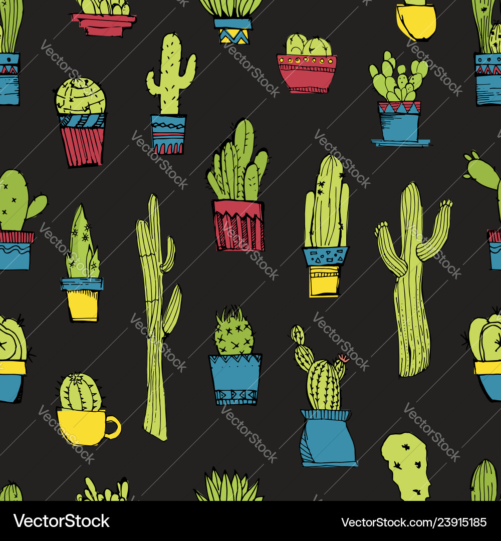 Hand drawn seamless pattern with different Hand drawn seamless pattern with different Vector Image