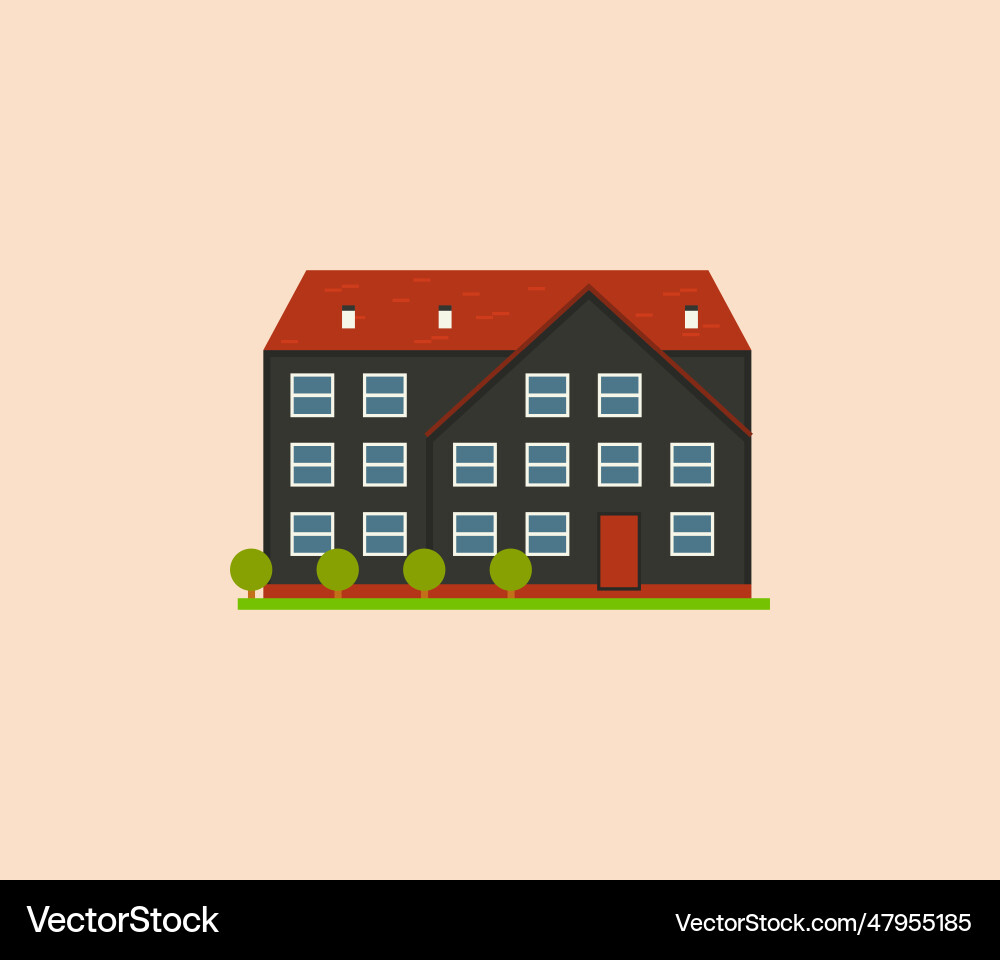 House or apartments family american townhouse House or apartments family american townhouse vector image