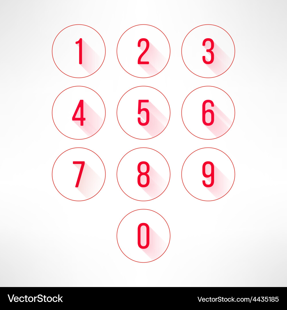 Numbers in circles set modern flat design Vector Image