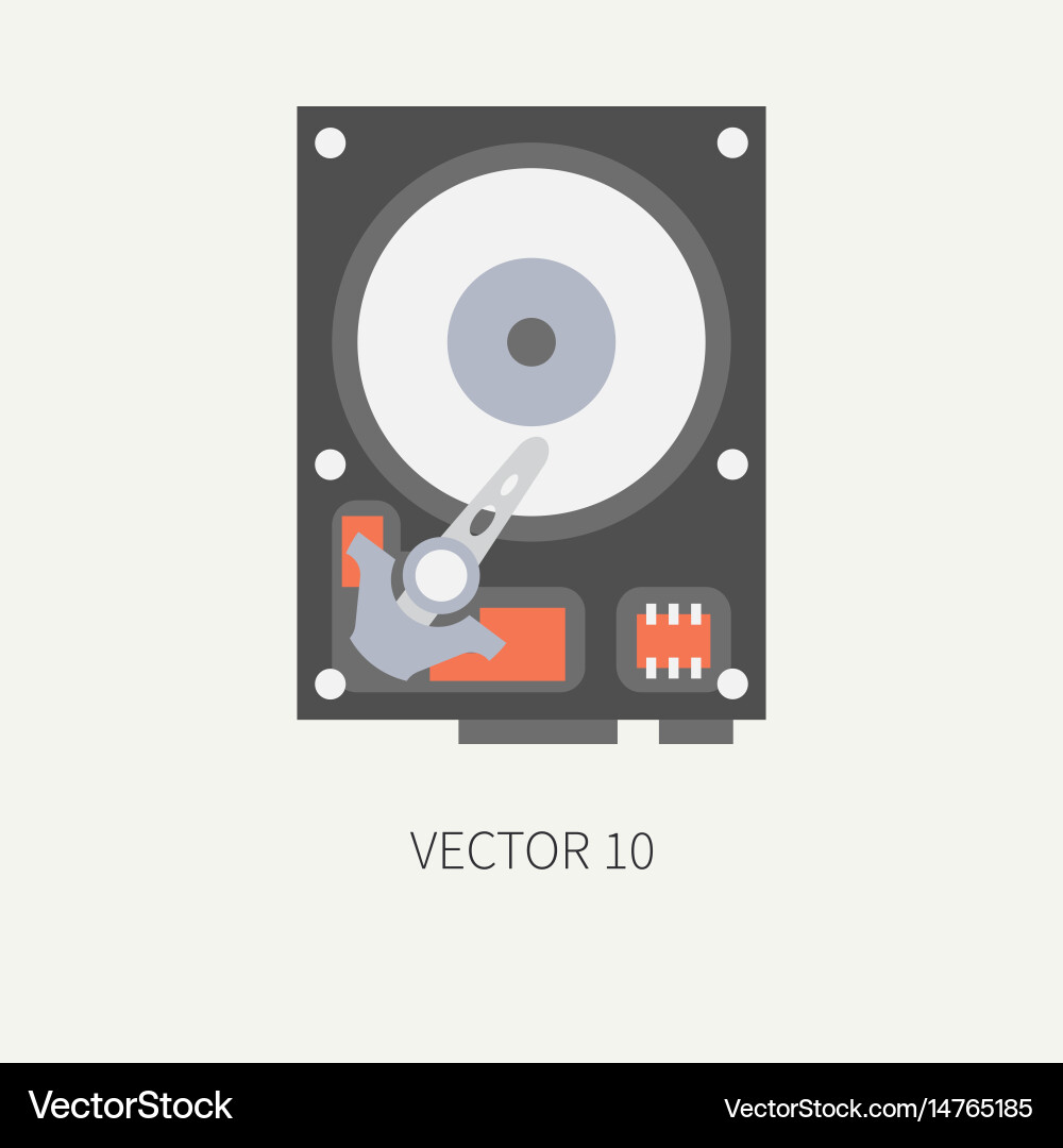Plain flat color computer part icon data Vector Image