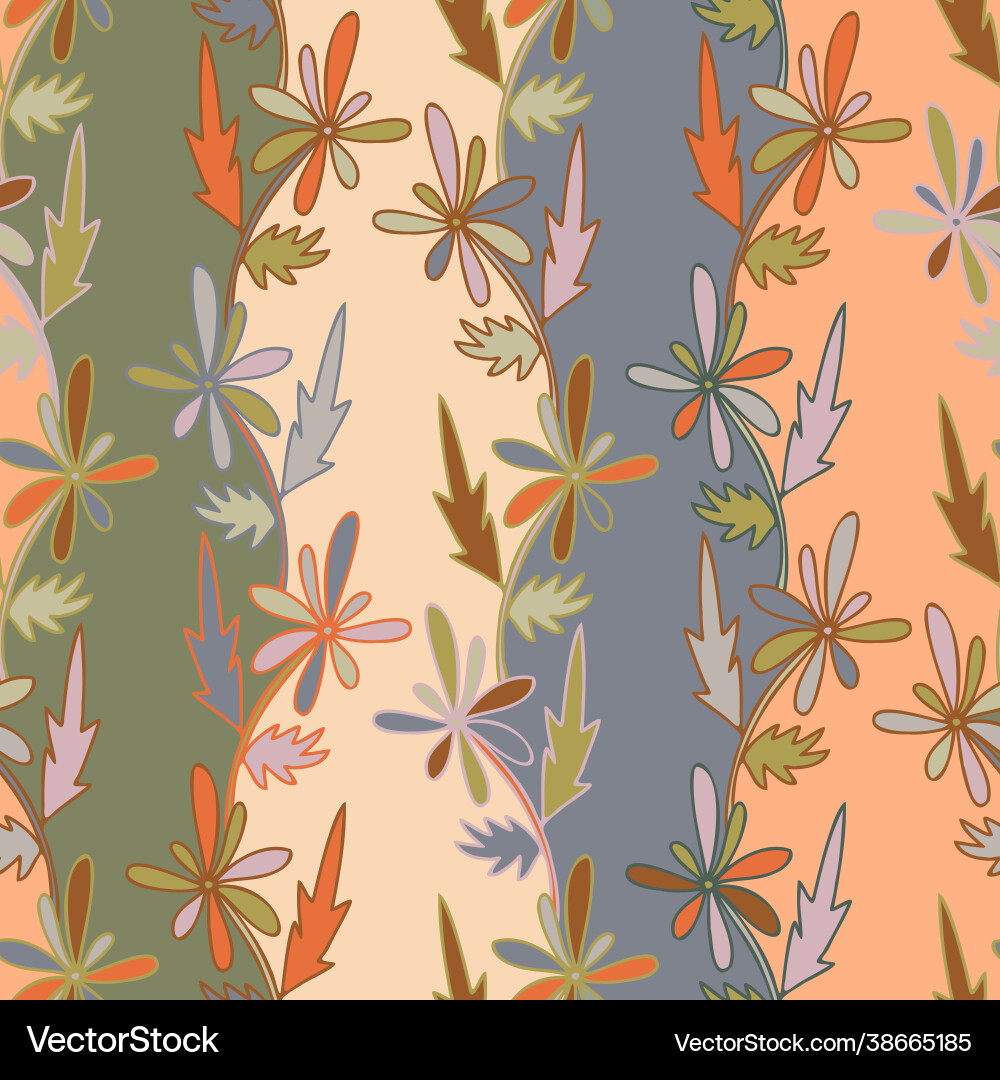 Seamless colorful design pattern botanical Seamless colorful design pattern botanical vector image