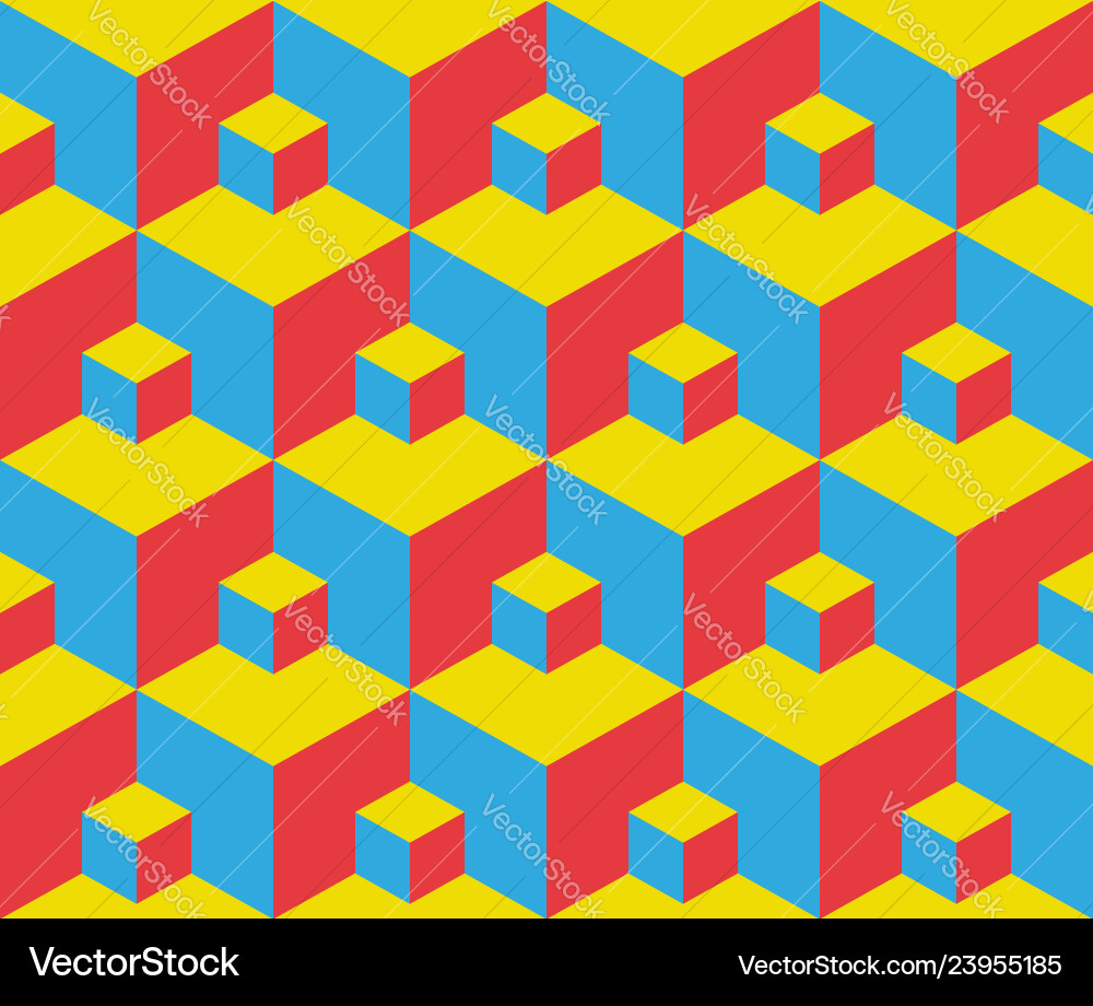 Seamless pattern 3d cube Vector Image