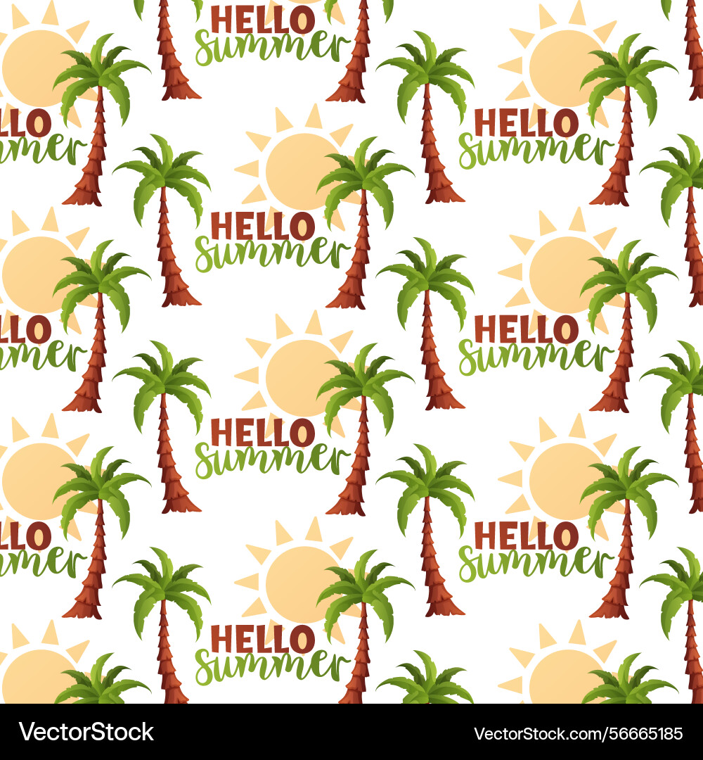 Seamless pattern with hello summer text Seamless pattern with hello summer text vector image