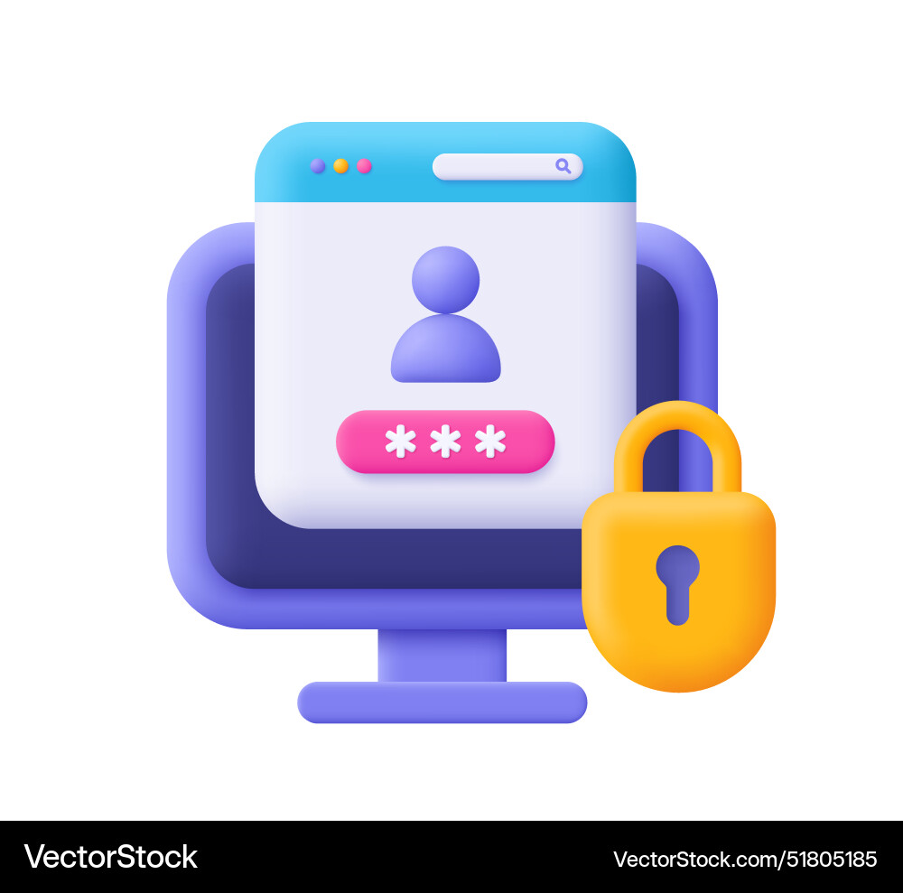 Secure Login Form with Padlock vector image