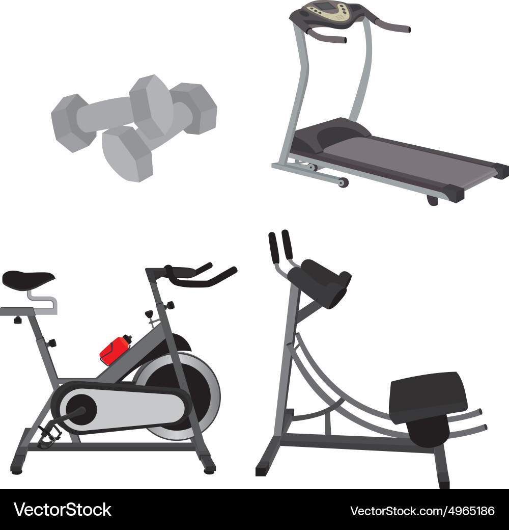 Abstract gym objects on a white background Vector Image