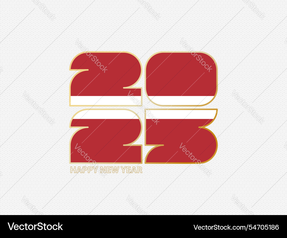 Abstract numbers 2025 with flag of latvia vector image