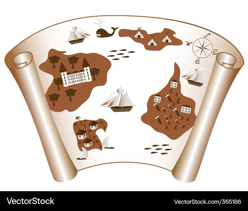 Antique Nautical Map Vector Image