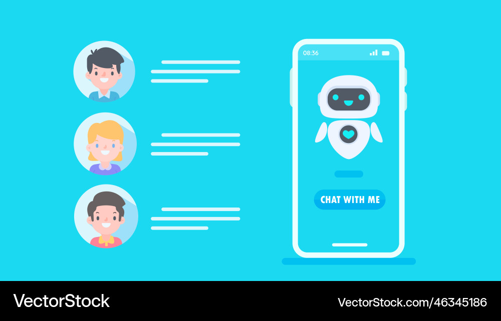 Auto reply system with intelligent robots provide Auto reply system with intelligent robots provide vector image