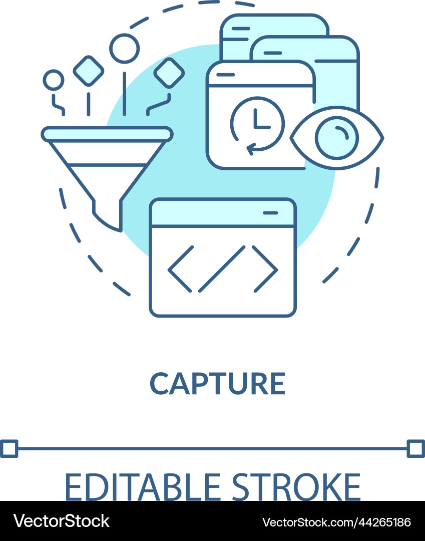 Capturing customer data turquoise concept icon Capturing customer data turquoise concept icon vector image