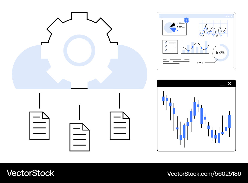 Cloud-Datenverarbeitung mit Analytik Dashboard Cloud-Datenverarbeitung mit Analytik Dashboard vektorbild