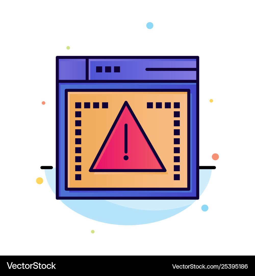 Computing coding error abstract flat color icon vector image