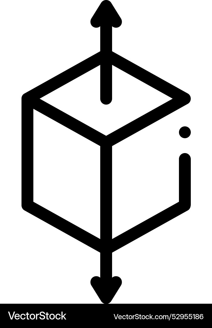 Cube icon thin linear style design isolated Cube icon thin linear style design isolated vector image