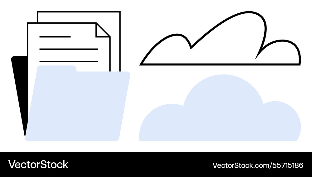 Digital file management and cloud storage Digital file management and cloud storage vector image