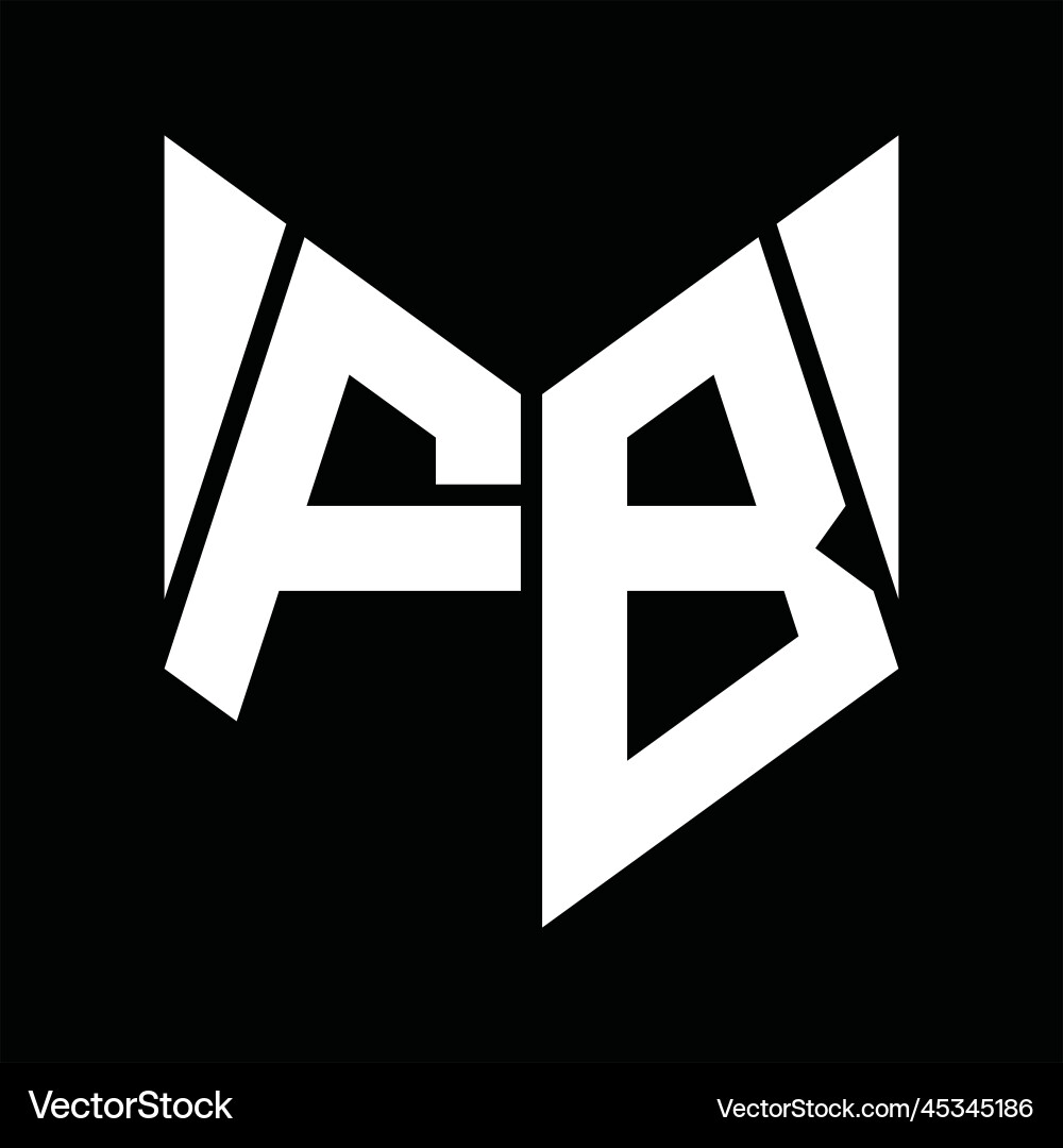 Fb logo monogram hexagon slice design template Vector Image