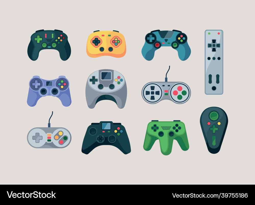 Gamepad & Console Controllers vector image