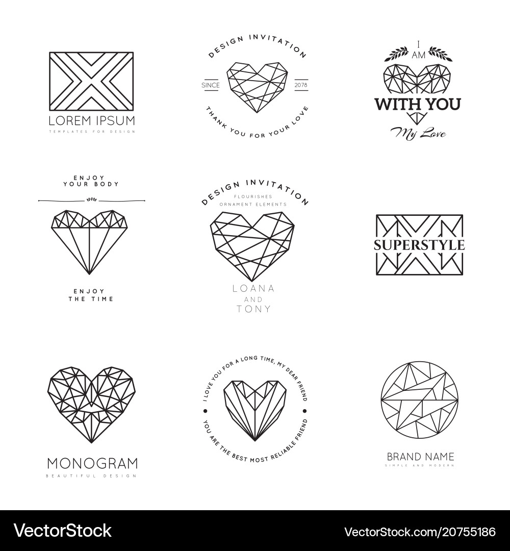 Geometric logos Royalty Free Vector Image - VectorStock
