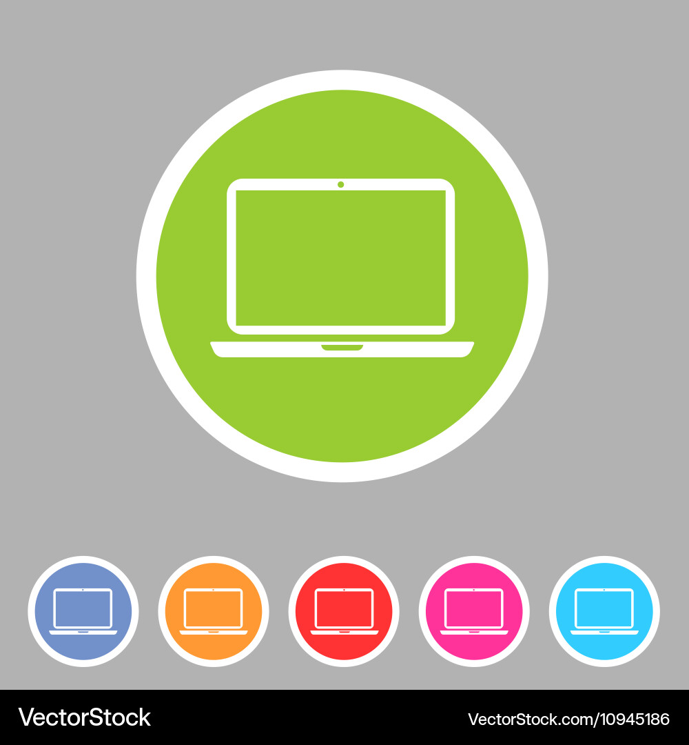 Laptop notebook computer icon flat web sign symbol vector image