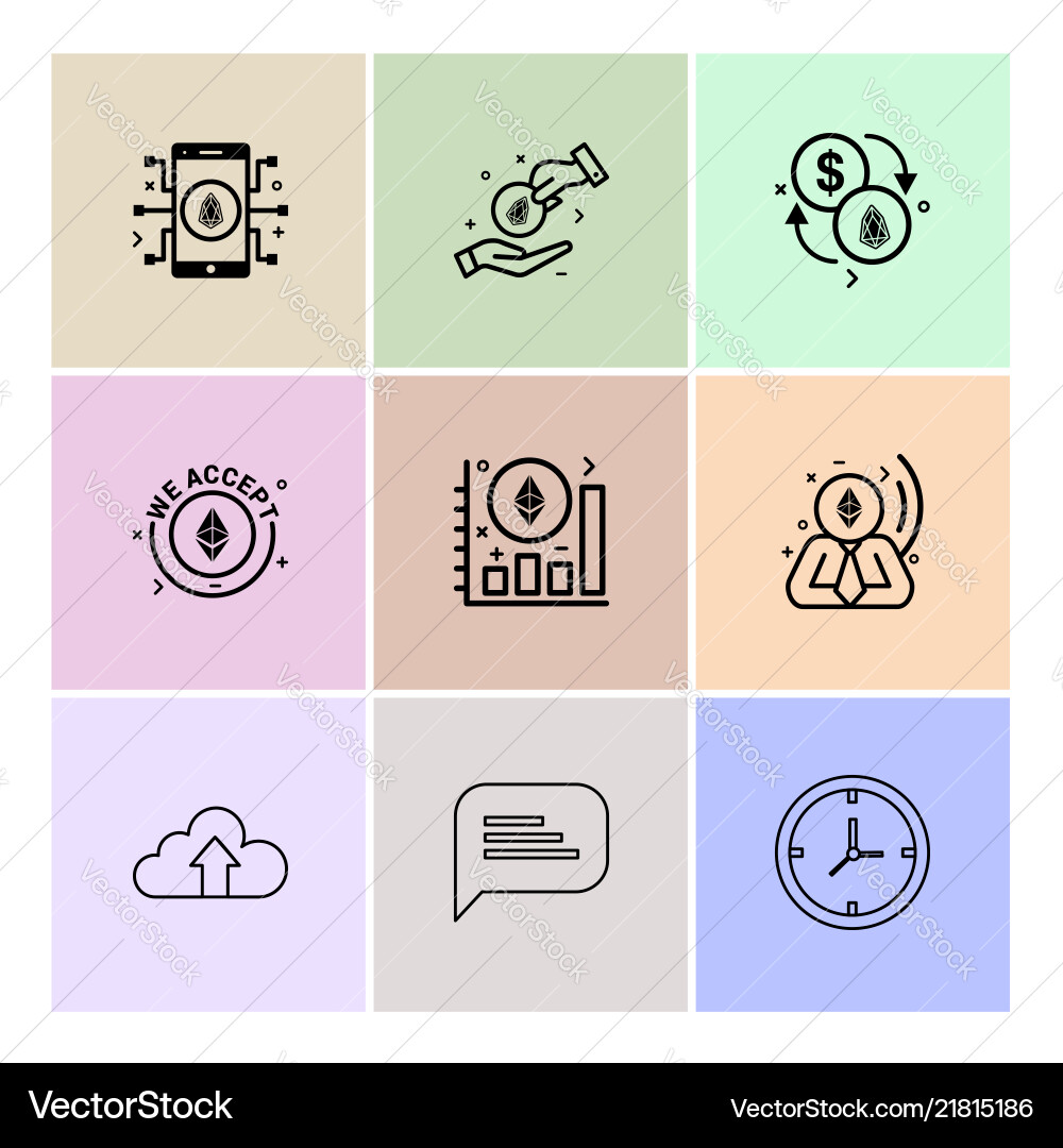 Mobile ic crypto currency upload cloud message Vector Image