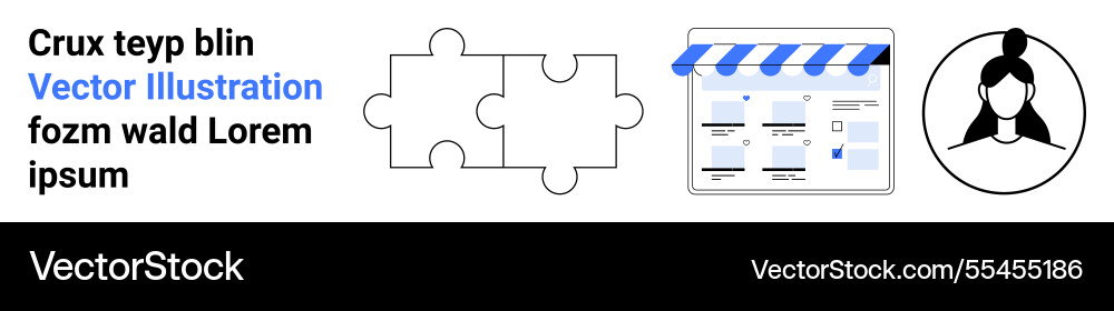 Puzzle pieces webpage elements and user icon Vector Image