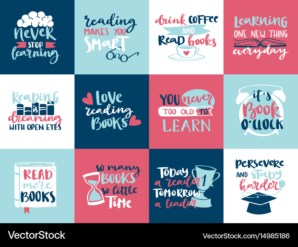 Reading Motivation Quote Collection Vector Image