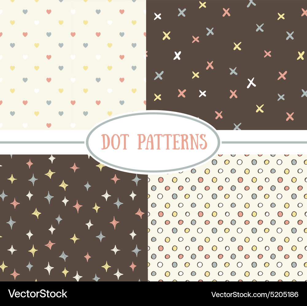 Retro Seamless Pattern Collection Vector Image