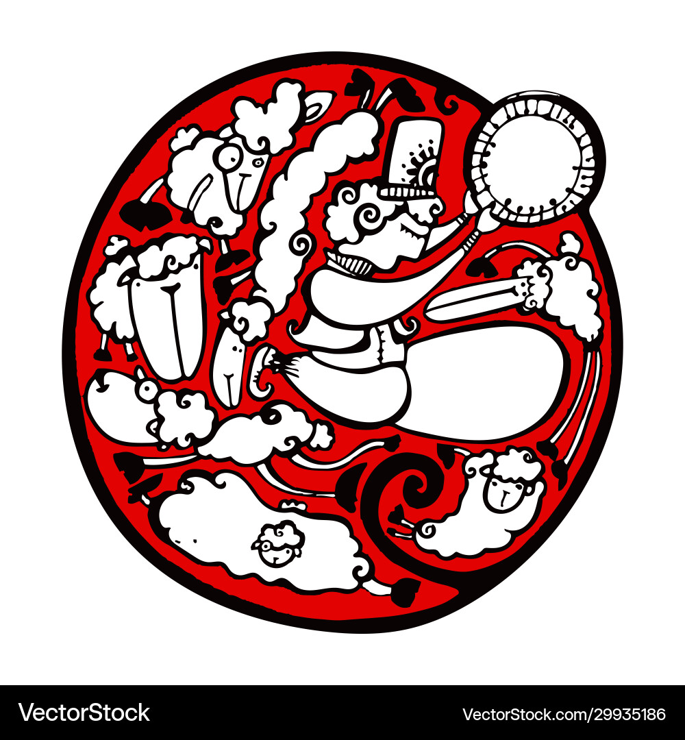 Shahnameh Abstract Characters Vector Image