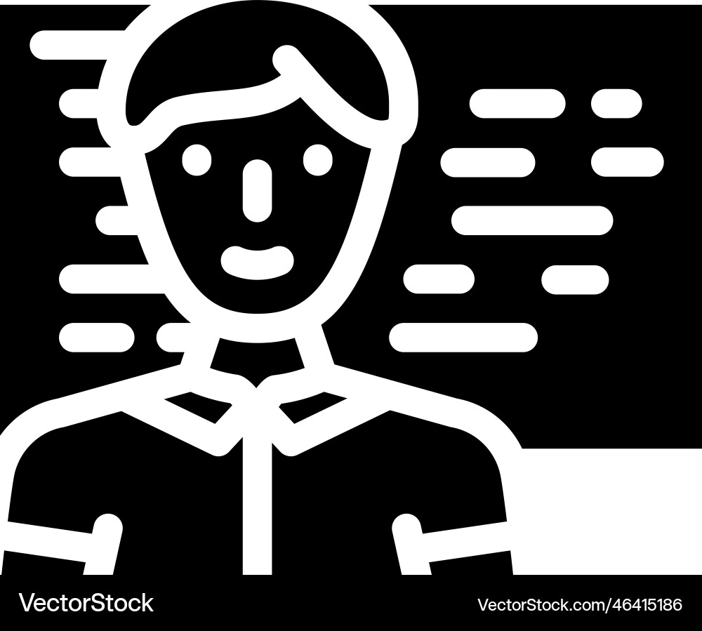 Software engineer worker glyph icon Vector Image