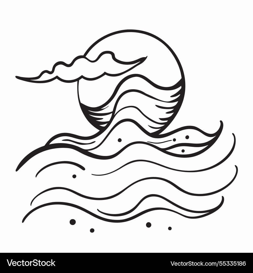 Subtle summer waves seamless pattern with soft Subtle summer waves seamless pattern with soft vector image