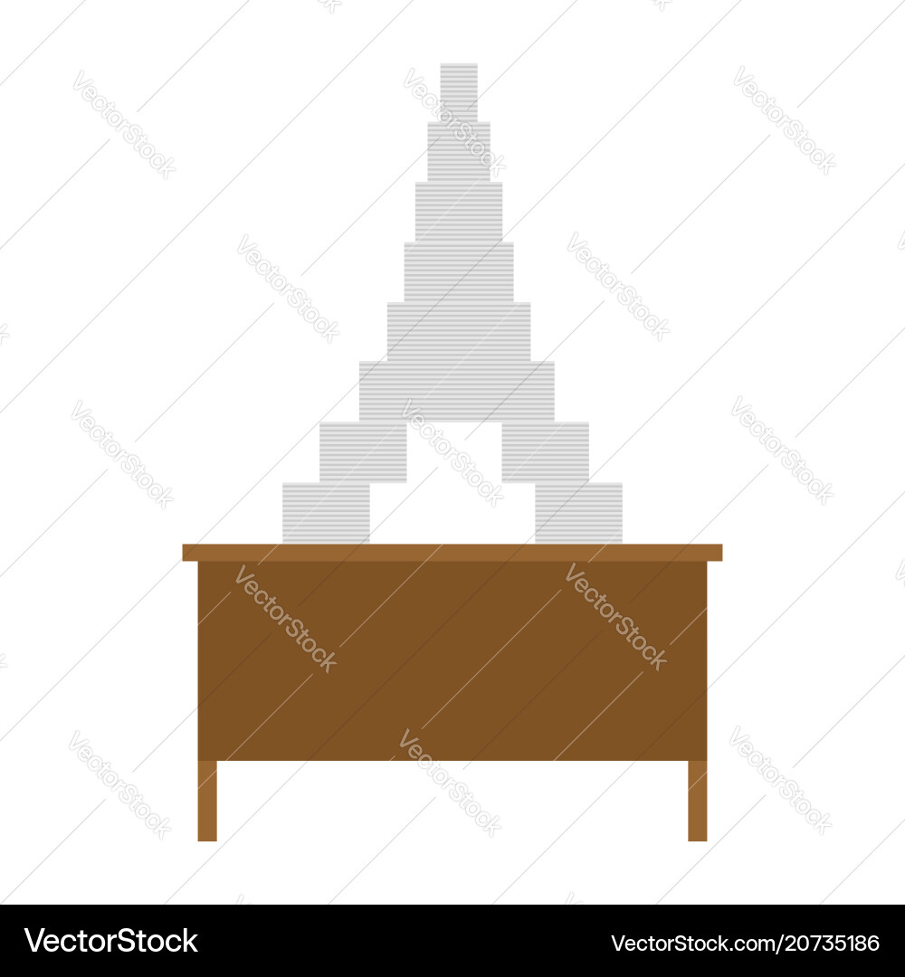 Working table and pile of papers eiffel tower Working table and pile of papers eiffel tower vector image