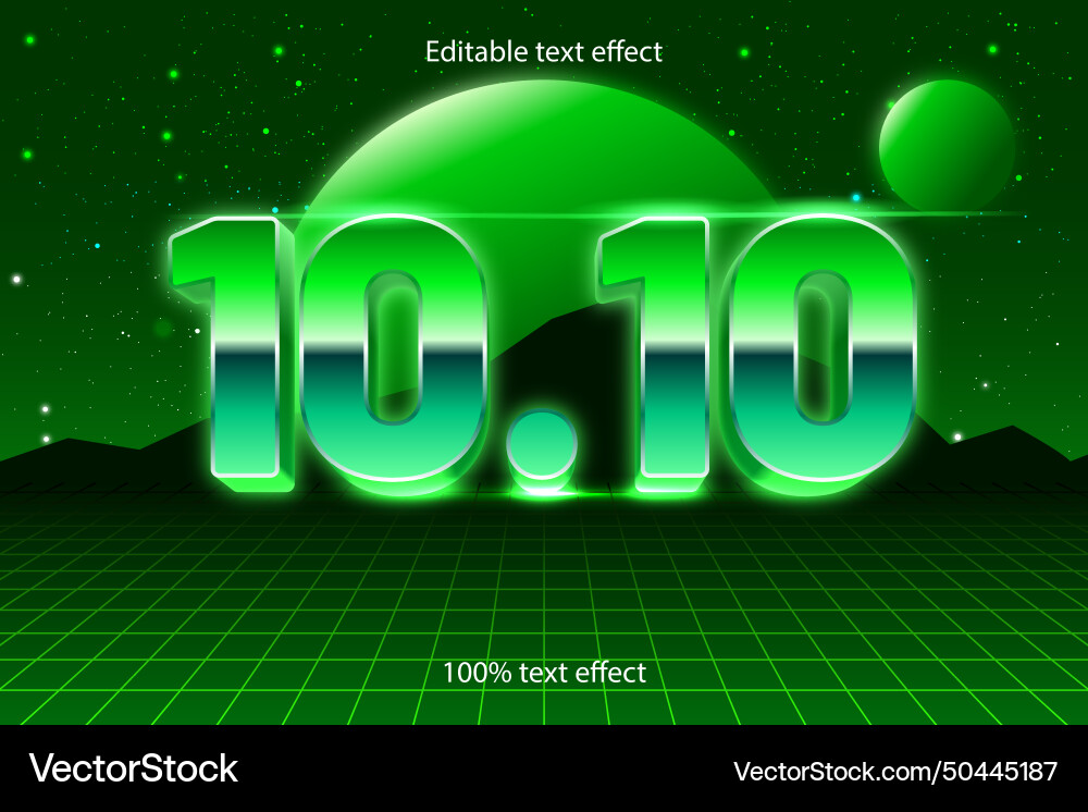 1010 editable text effect retro style Vector Image