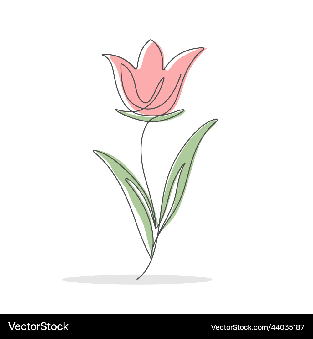 Abstract flower in the style of a continuous line Abstract flower in the style of a continuous line Vector Image