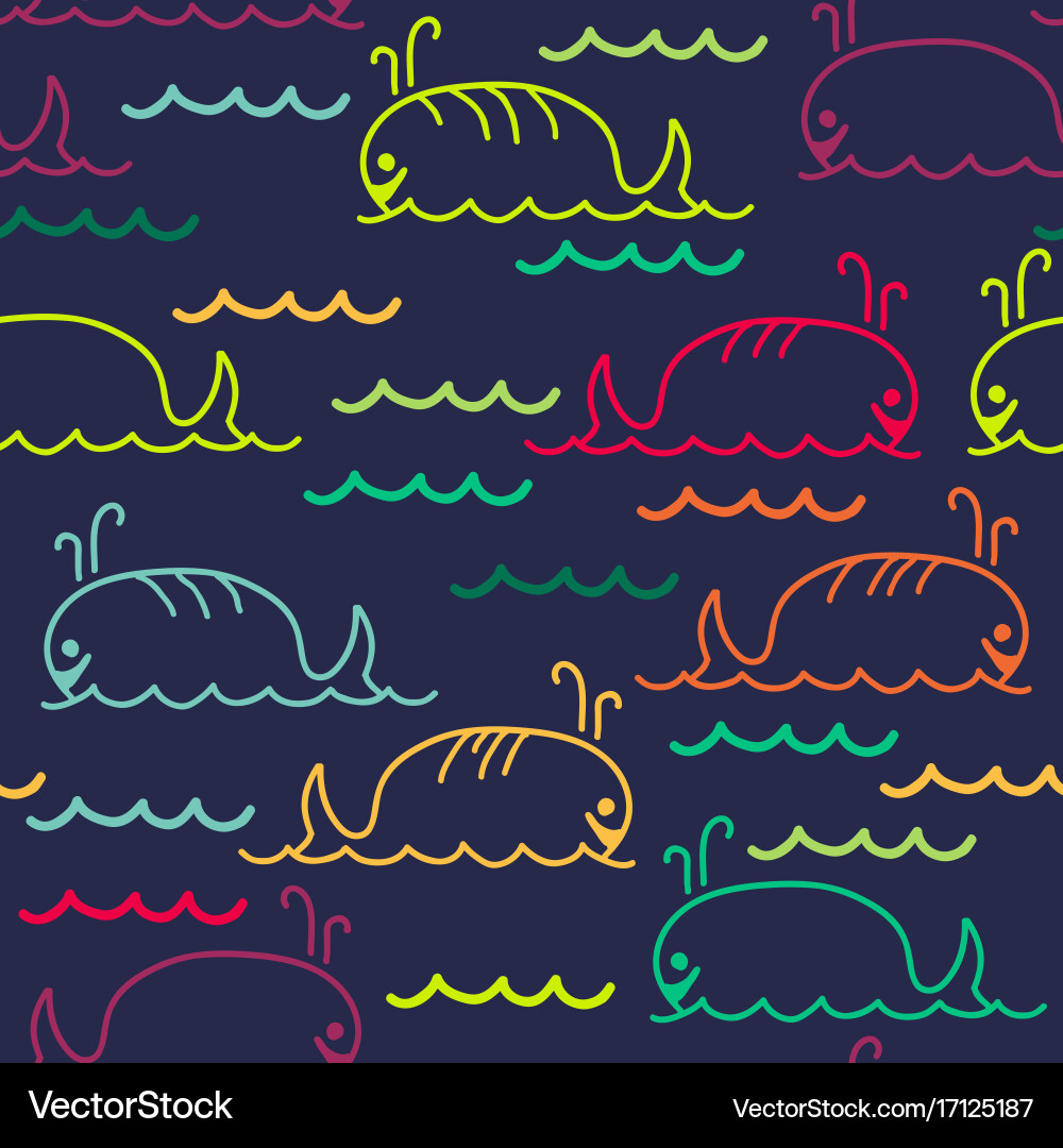 Abstract sea background with seamless pattern Vector Image