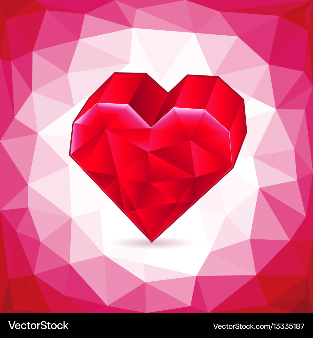 Abstract three-dimensional red heart triangles Abstract three-dimensional red heart triangles vector image