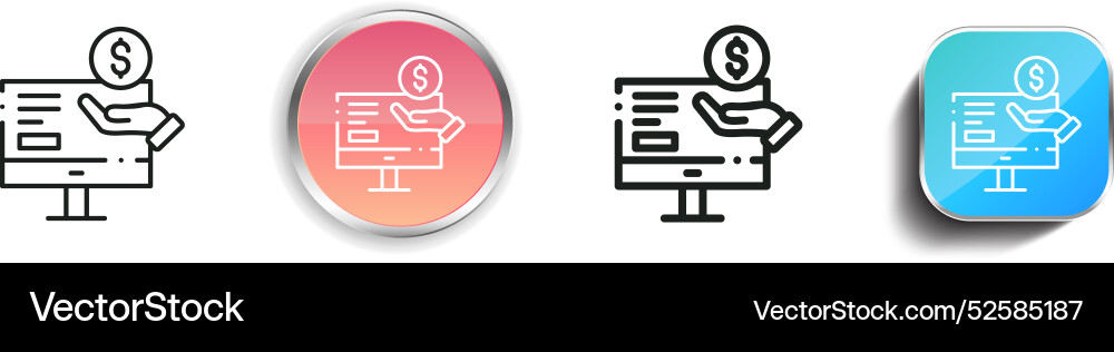 Chance icon thin linear regular and button style vector image