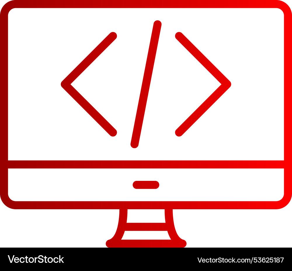 Coding line gradient icon Vector Image