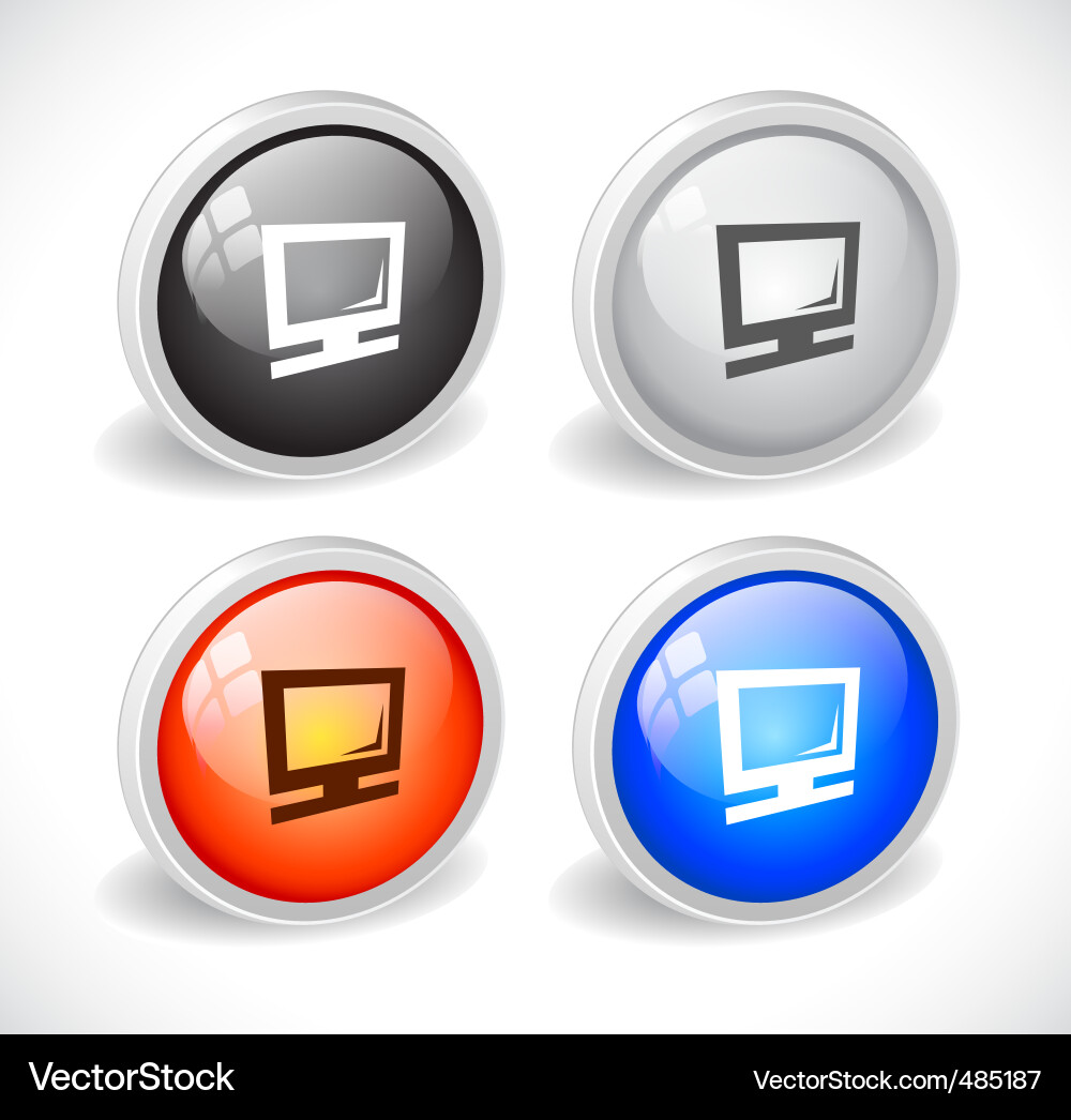 Color 3d buttons for web Vector Image
