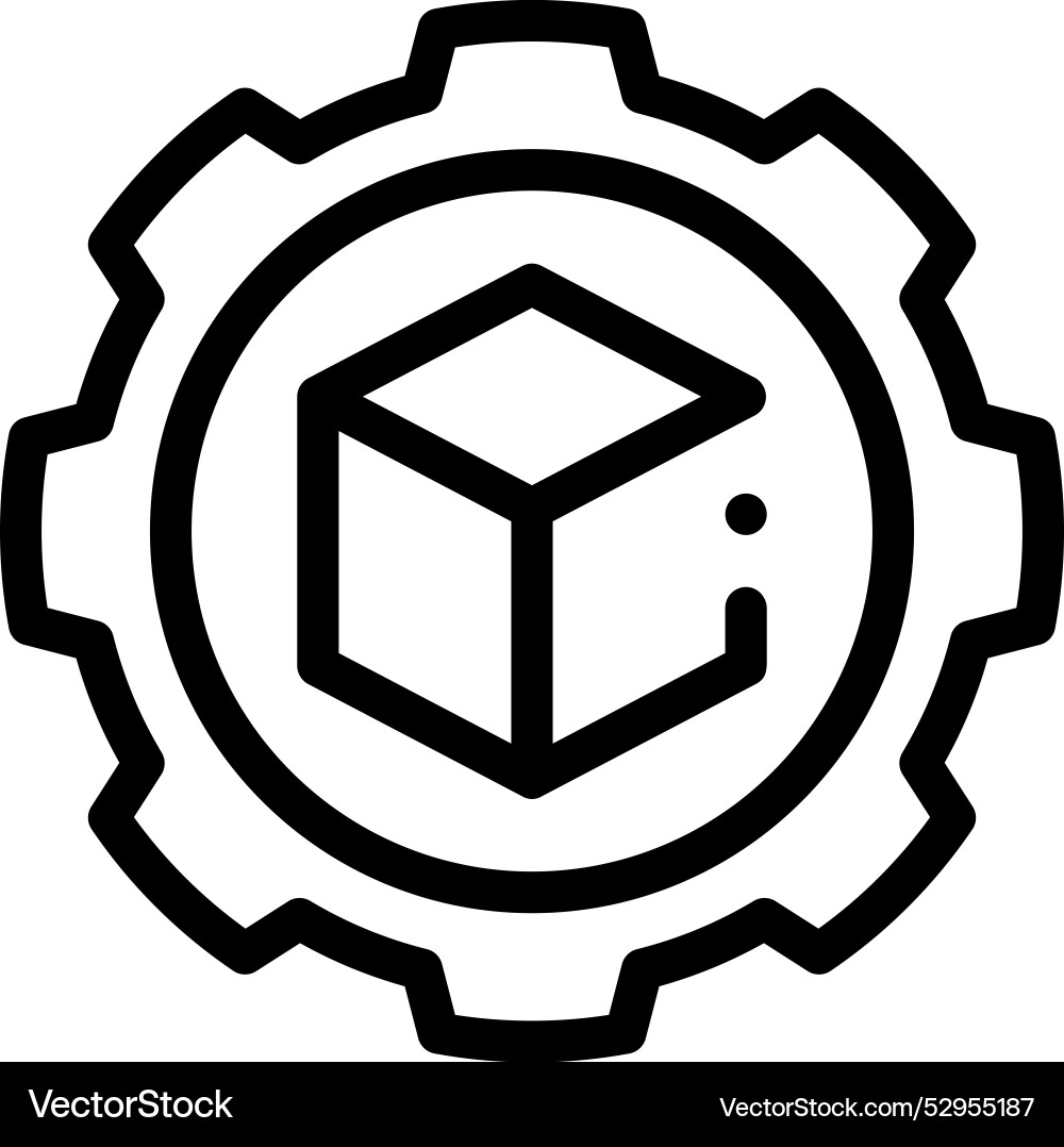 Cube icon thin linear style design isolated Cube icon thin linear style design isolated vector image