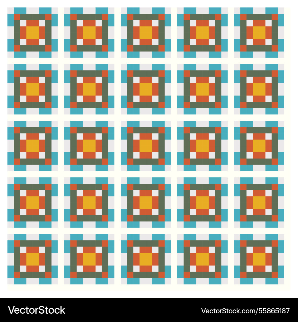 Dot and square grid print pattern pixel shape Vector Image