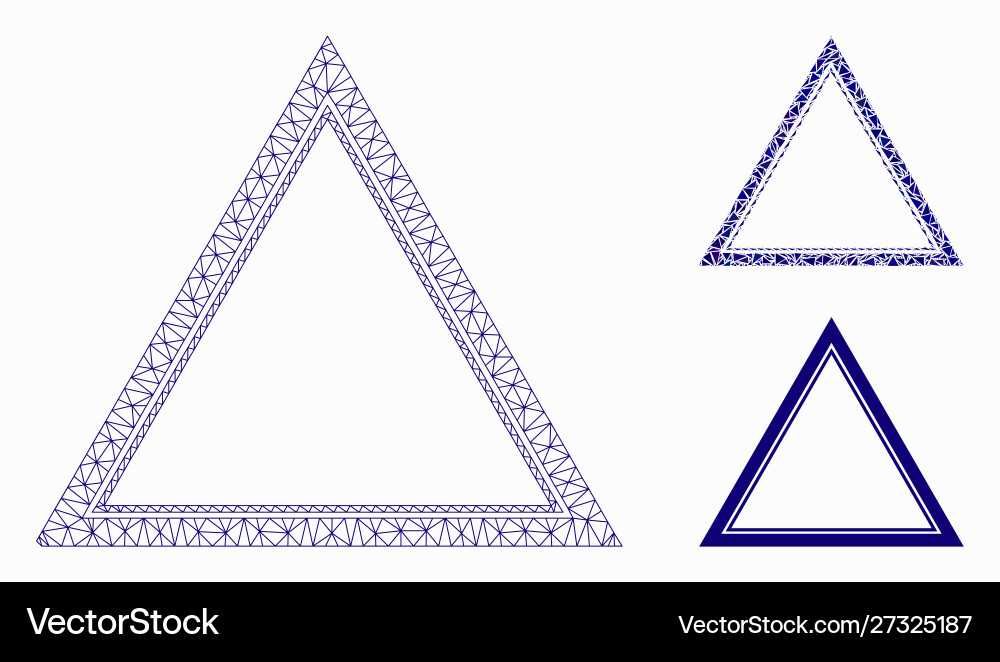 Double triangle frame mesh 2d model Vector Image