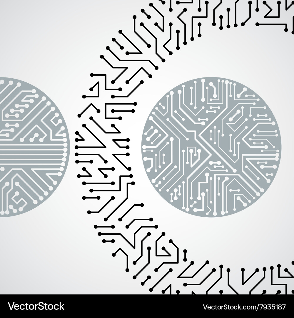 Electronic pattern with microchip scheme circuit Vector Image