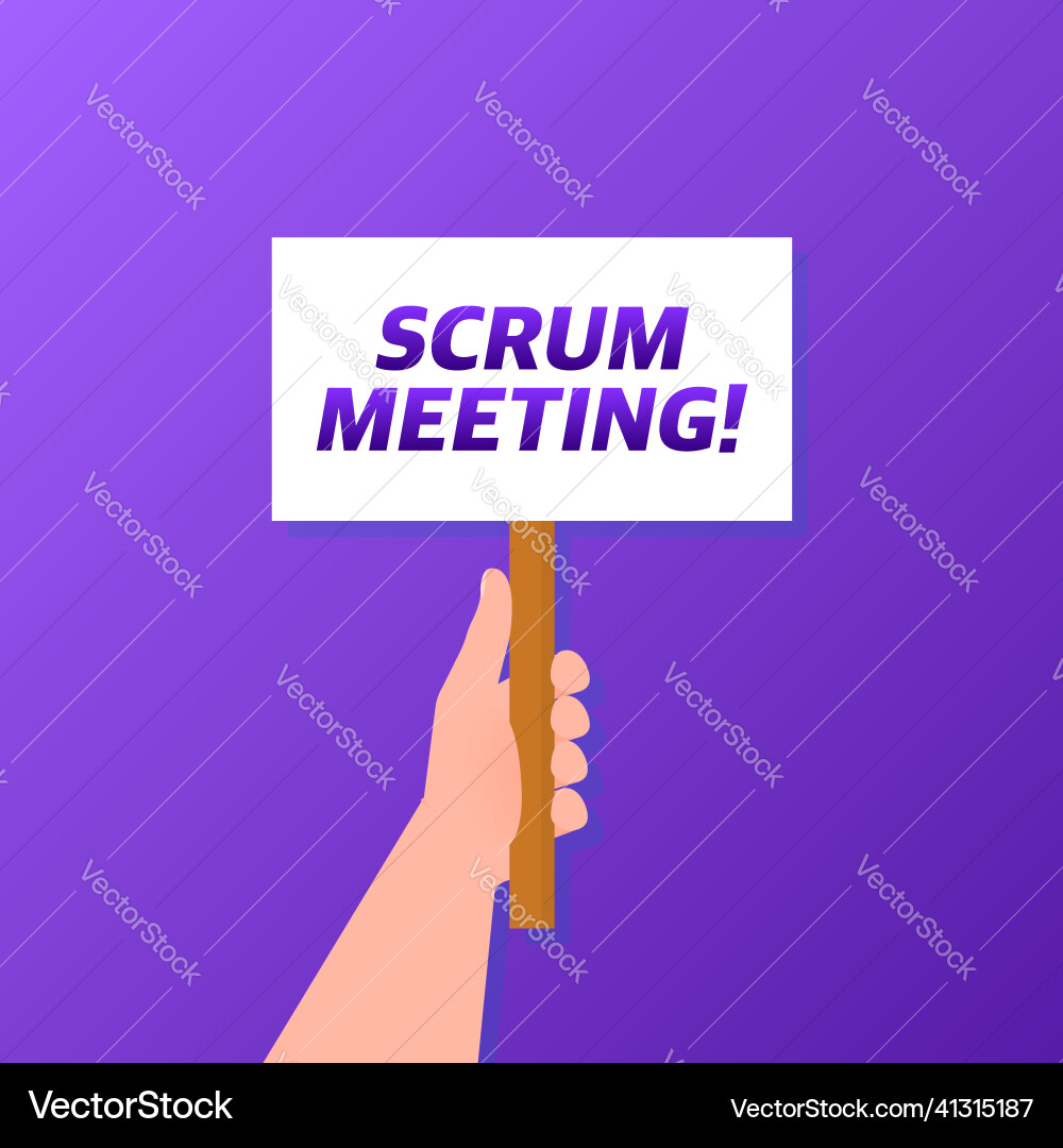 Flat icon with scrum meeting project development Vector Image