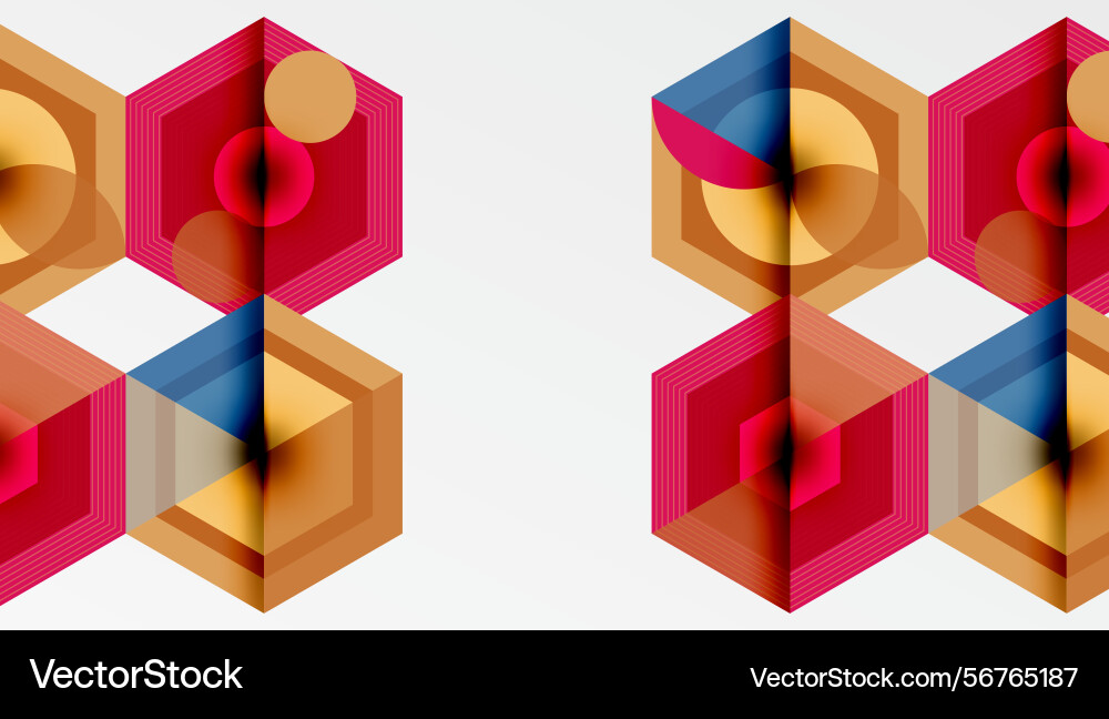 Geometric patterns repeat hexagons intersect Vector Image