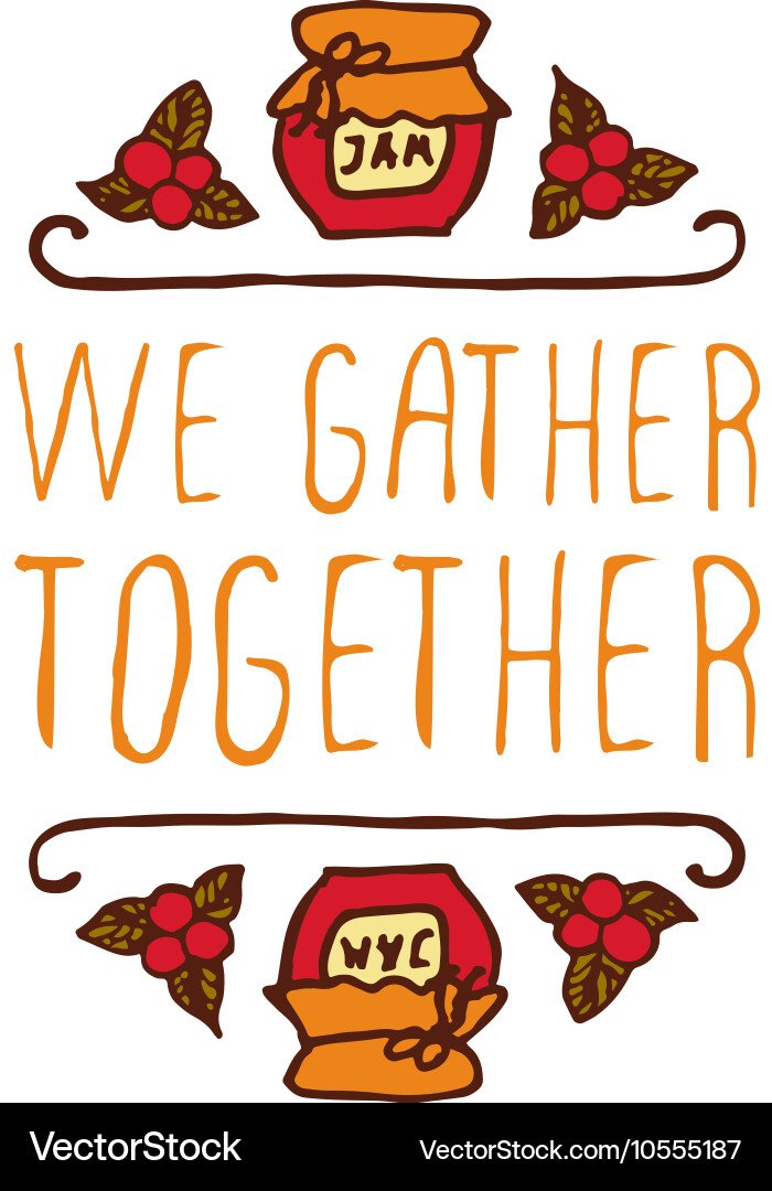 Handdrawn autumn element with text Vector Image
